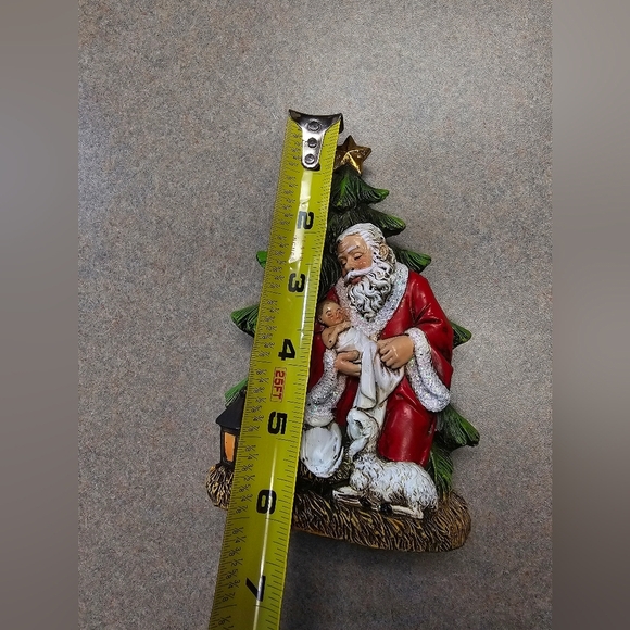 Kneeling Santa with Baby Jesus Ceramic Figure Christmas Nativity - Picture 7 of 8
